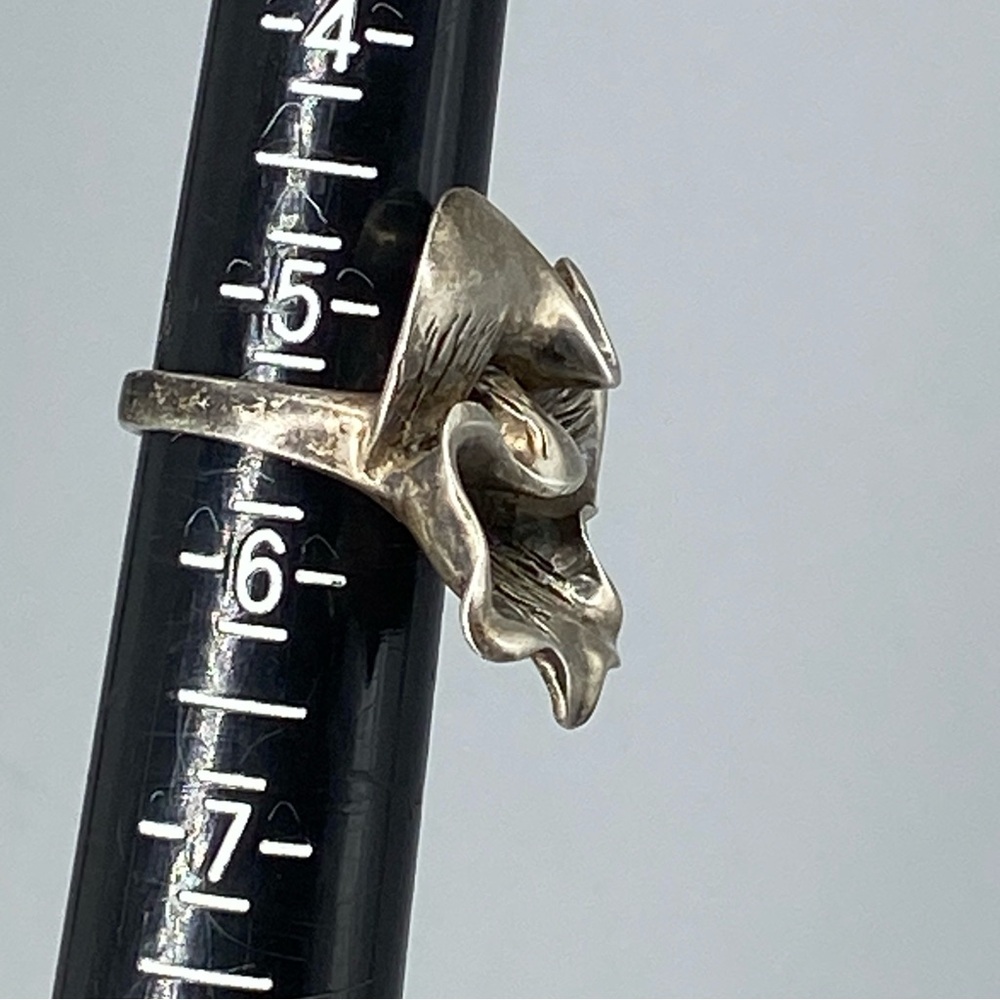 Vintage, Sterling Silver, Flower Ring, Post Modern, Handcrafted in Ukraine - Picture 14 of 16